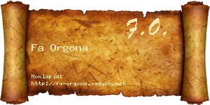 Fa Orgona névjegykártya